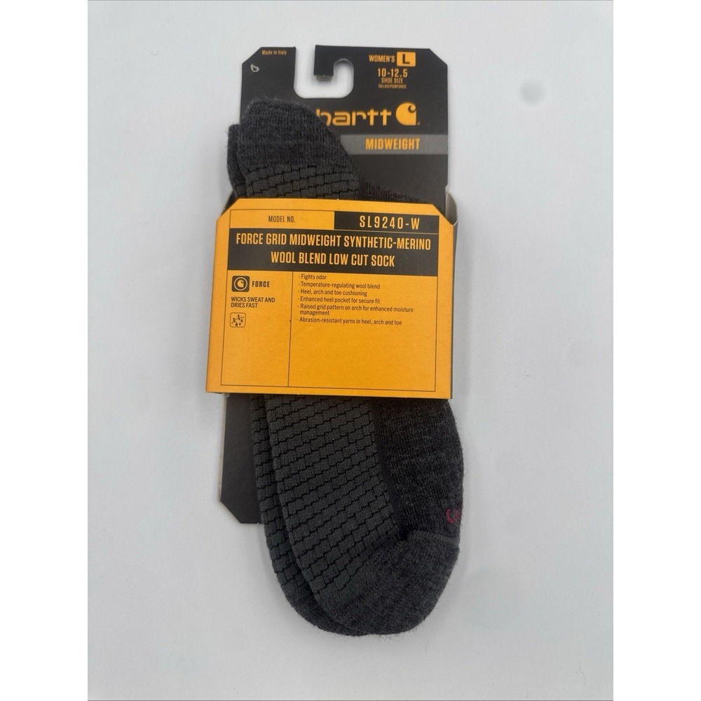 Carhartt Women's Socks Force Grid Midweight Merino Blend Low Cut Sock LG 10-12.5